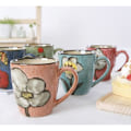 Miniatyrbilde 6 av 7: Keramisk 35 cl Cappuccino-krus, Kaffekrus, Tekrus, Ovn Glasering Prosess, Mikrobølgeovn- og Oppvaskmaskinsikker, Perfekt For Te, Espresso, Latte red