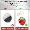 Miniatyrbillede 4 af 6: Læder nøgleringholder etui kompatibel med Apple AirTag, sød beskyttende Air Tag cover med nøglering, anti-scratch finder GPS tracker etui til Strawberry