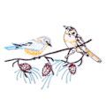 Miniatyrbillede 7 af 8: 2 stk. DIY håndlavede fugleformede sy- og broderiklæde patches tøjtilbehør