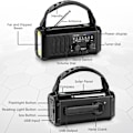 Pikkukuva 4 / 6: 10000 mAh Aurinkoenergia Radio, Hätäradio, NOAA/AM/FM Sääradio, USB Type-C Lataus, Dynamo Radio, Polymeeriakku, Taskulamppu & LED Lukuvalo, SOS-Hälytin Black