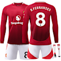 Pikkukuva 1 / 5: 24/25 Jalkapallosetti lapsille, verryttelypuku pojille, Red Imps NO.8 B.Fernandes jalkapallojoukkueen pelipaita pitkä verryttelypaita S XS