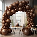Miniatyrbillede 6 af 7: 130 stk. brune balloner i forskellige størrelser 18\" 12\" 10\" 5\" ballonbue guirlande sæt perfekt til fødselsdagsfest, dimission, babyshower, bryllup, ferie D Brown