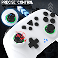 Miniatyrbilde 6 av 6: Bryterkontroller, trådløs Pro-kontroller for Nintendo Switch/Lite/OLED, trådløs bryterkontroller med 8 LED-lys/Turbo/Dobbel vibrasjon/6 Gyro Ax Off-white