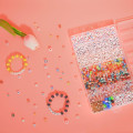 Miniatyrbillede 8 af 8: 1400 stk. 6 farver 4x7mm bogstavperler til armbåndssæt til smykkefremstilling alfabetperler til smykkefremstilling med talhjerteperler venskabsarmbåndssæt