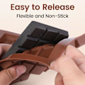 Miniatyrbillede 5 af 8: Chokoladebarforme Deep Silikon Bryd-Fra Chokolade Non-Stick Protein og Energibarform Kvadrat Tyk Slikbarform Voks Smelteform 2 Pak