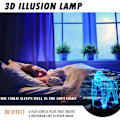 Pikkukuva 2 / 7: Panda 3D LED-valot Illuusiovalot Lapsille Optinen Illuusio 7 Väriä Vaihtuva 3D-valo Lapsen Makuuhuoneeseen Hologrammit Tunnelma Lamppu 3D Illuusio