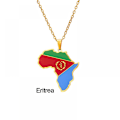 Miniatyrbild 1 av 2: Halsband i rostfritt stål, Eritrea Eritrea karta hänge
