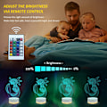 Miniatyrbild 3 av 8: Axolotl Nattlampa, 3D Illusionslampa med Fjärrkontroll + Touch 16 Färger Blinkande Växlande + Timer Skrivbordslampor Barnrumsdekoration Bästa Festivalfödelsedagspresenter