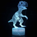 Miniatyrbilde 2 av 4: Dinosaur-serie fargerik 3D nattlys LED berøring 16 farger fjernkontroll bordlampe julegave svart base