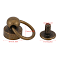 Miniatyrbilde 8 av 9: 20 stk DIY skinnhåndverk metallnagler med ringspenne for veske/telefondekseldekorasjon (bronse) (slisset skrue)