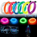 Pikkukuva 5 / 6: Auton sisätilojen LED-nauhavalot, USB-neonvalo, vilkkuva elektroluminesenssijohtovalo 6 mm:n ompelureunalla, tunnelmavalaistussarjat (5 m/16,5 jalkaa, punainen)