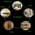 Miniatyrbild 6 av 7: Kreativ 3D hundben nattlampa USB-driven touch switch LE