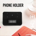 Miniatyrbilde 4 av 10: Trådløs ladestasjon 15W 3 i 1 trådløs telefonlader med Bluetooth-høyttaler digital alarmklokke Black