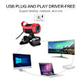 Miniatyrbild 5 av 7: 1080p-datornskamera med inbyggd mikrofon som stöder videosamtal, HD W B