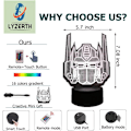 Miniatyrbild 3 av 8: 3D optisk illusion Transformers modell skrivbord bordslampa LED natt