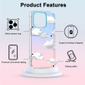 Miniatyrbilde 5 av 7: Telefon Hard Case Kompatibel med iPhone Case Slim Cystal Clear Holographic White Cloud Kvinner Jenter, Hard PC Støtsikker Beskyttende Design iPhone 7P/8P