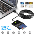 Miniatyrbillede 4 af 5: CAC-kortlæser til militæret, CAC-læser, smartkortlæser DOD militær USB Common Access CAC, kompatibel med Windows, Mac OS og Linux, Plug N Play, C