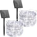 Pikkukuva 1 / 6: Ulkoilun aurinkoketjuvalot, 2 pakkausta 40 jalkaa 200 Led aurinkokäyttöiset keijut valot 8 tilalla vedenpitävä koriste kuparilanka valot terassille pihalle T Pure White2