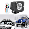 Miniatyrbilde 5 av 11: LED-lys Fjernkontroll Kvadratisk Lampe 10-30V Støtsikker Vanntett IP67