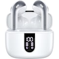 Pikkukuva 1 / 7: Bluetooth-kuulokkeet True Wireless -nappikuulokkeet 60 tunnin toistoaika LED-virranäyttö Kuulokkeet langattomalla latauskotelolla IPX5-vedenpitävät korvanappikuulokkeet M:llä White