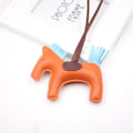 Miniatyrbild 2 av 6: Läder Tassel Pony Nyckelring Läder sydd häst styling söt mode väska tillbehör Orange