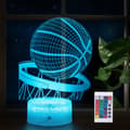 Basketball Natlampe, 3D Illusion LED Lampe, 16 Farver Dæmpbar