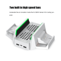 Miniatyrbild 6 av 9: Kylställ för spelkonsol 4 nivåer justerbar hastighet kylfläkt med dubbel laddningsstation för Xbox Series S tillbehör