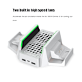 Miniatyrbilde 6 av 9: Kjølestativ for spillkonsoll med 4-trinns justerbar viftehastighet og dobbel ladestasjon for Xbox Series S-tilbehør