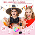 Pikkukuva 3 / 7: Mini Karaoke-laite, kannettava Bluetooth-karaokekaiutin 2 langattomalla mikrofonilla ja juhlavaloilla lapsille ja aikuisille, syntymäpäivä Pink