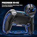 Miniatyrbild 4 av 6: Trådlös PS4-kontroll med Hall 3D-joysticks/RGB LED-lampor/programmeringsfunktion, PS4-kontroll fjärrkontroll joystick Gamepad, spelkontroll för PS4/Slim/P White