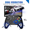 Miniatyrbilde 3 av 9: Trådløs spillkontroller for Windows PC/Steam Deck/PS3/Android TV BOX, Dual Vibrate Plug and Play Gamepad Joystick med 4 tilpassede taster, batteri black