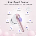 Pikkukuva 4 / 7: Bluetooth-kuulokkeet True Wireless -nappikuulokkeet 60 tunnin toistoaika LED-virranäyttö Kuulokkeet langattomalla latauskotelolla IPX5-vedenpitävät korvanappikuulokkeet M:llä Pink
