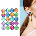 Miniatyrbillede 1 af 6: 20 stk. Drageskala Resin Flade Cabochons Lyse Farver 12mm Dome Cabochons Ædelstene til DIY Halskæder Armbånd Øreringe