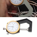 Pikkukuva 10 / 10: Paksuusmittari Testeri Dial Flat Head Kasvisparkittu Nahka DIY Mittaustyökalu 0-20mm