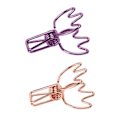 Miniatyrbillede 3 af 10: 100 stk. Binder Clips Rose Gold Lilla Krone Form Stærk Klemmekraft Papirklemmer Hule Binder Clips til Billetter