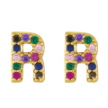 Miniatyrbild 1 av 4: Örhängen  Post Rainbow Cubic Zirconia Guldpläterad