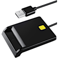 Miniatyrbild 1 av 5: CAC-kortläsare Militär, CAC-läsare, Smart Card Reader DOD Military USB Common Access CAC, Kompatibel med Windows, Mac OS och Linux, Plug N Play, C