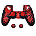 Miniatyrbillede 1 af 2: PS4-controller-skins, silikone-controller-cover-skin-beskytter kompatibel /PS4 Slim/PS4 Pro-controller (tommelfingerhættegreb x 2)