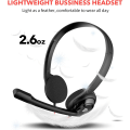Miniatyrbillede 2 af 6: USB-C Headset med Mikrofon til Laptop Telefon, Hovedtelefoner med Støjreducerende Mikrofon til Computer, On-Ear Trådløst Kontor Call Center Headset til USB-C