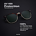 Miniatyrbillede 2 af 6: Polariserede solbriller til mænd og kvinder, halvramme, solbriller til kørsel, UV-blokering Matte Tortoise & Black