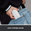 Miniatyrbillede 4 af 7: Logitech M350 Pebble trådløs mus med Bluetooth eller 2,4 GHz-modtager, lydløs, slank computermus med stille klik White
