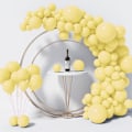 Miniatyrbillede 1 af 8: 130 stk. Pastelgule balloner i forskellige størrelser 18\" 12\" 10\" 5\" Ballonbue guirlande sæt perfekt til fødselsdagsfest, dimission, babyshower, bryllup,De Pastel Yellow