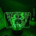 Miniatyrbild 2 av 7: Naruto Kakashi Uchiha Sasuke 3D Illusionslampa Nattlampa Smart Touch, RGB-effekt USB-kabeldriven Kreativ 3D Japansk Animelampa