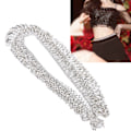 Miniatyrbild 10 av 10: Rhinestone Tassel Chain Trim Dubbel rad Hantverk Dekorationer Halsband Kläder TillbehörSilver