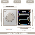 Miniatyrbilde 2 av 9: iPad Pro 11 tommer Deksel 2024 M4 Chip Lett Dobbeltlags Beskyttende Nettbrettdeksel, Slitesterke Sh0ck-Absorberende Hjørner med 360° Rotasjon Khaki iPad pro11 2024