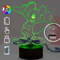 Miniatyrbilde 4 av 7: Mickey Minnie Mus 3D nattlys med 16 fargeendrende automatisk blinkende LED-skrivebordslampe leker