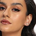 Miniatyrbilde 2 av 6: 5 Par Øredobber Sett 18K Gullbelagt 3-7MM Runde Cubic Zirconia Øredobber Hypoallergeniske Øredobber for Kvinner