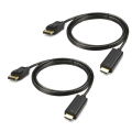 Miniatyrbild 1 av 5: Displayport till HDMI-kabel 6 fot 6-pack, UKYEE Display Port (DP) till HDMI-adapter 6 fot hane till hane sladdkonverter för PC till HDTV, skärm, projektor