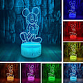 Miniatyrbild 1 av 7: Söta Mickey Mouse Anime-karaktärsleksaker 3D LED optisk illusion