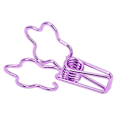 Miniatyrbilde 4 av 10: 100 stk søte blomsterformede metallklips med lang hale, hule klips for papir, kontordokumenter, billetter, lilla